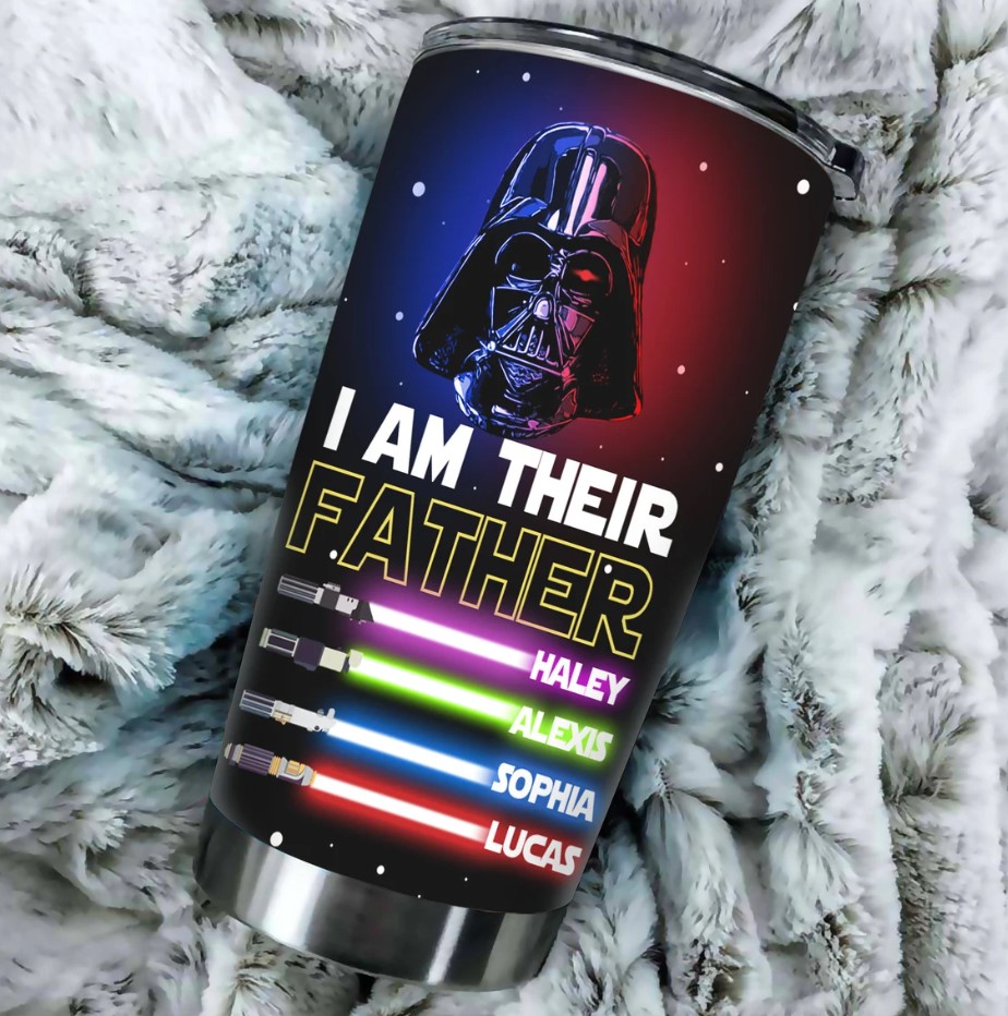 Personalized I Am Their Father Gift Tumbler Star War Custom Tumbler Fathers Day Gift For Him Custom Name Tumbler